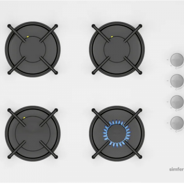 Simfer 3507 Beyaz Cam Ocak