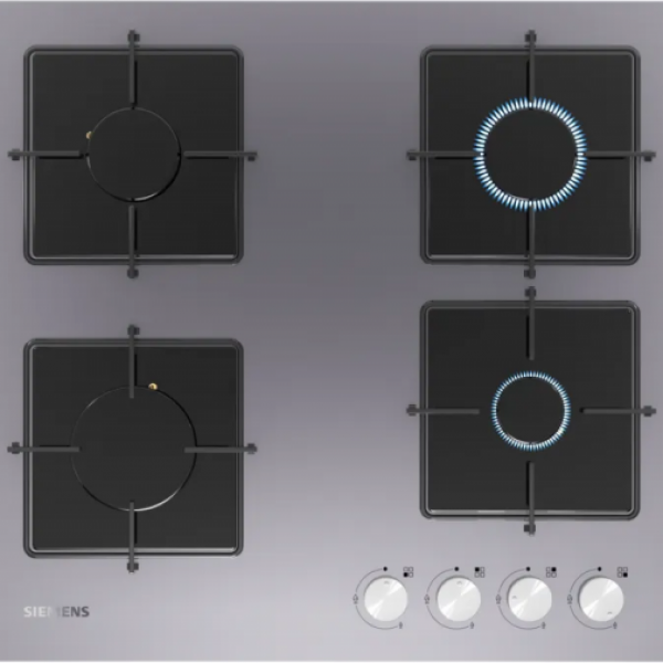 SIEMENS EN6C8PO12O iQ100 Gazlı Ocak Sert cam Titanium gri